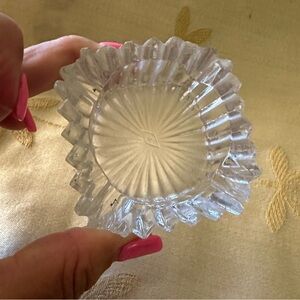 Vintage Crystal / Cut Glass Mini Personal / Individual Square Ashtray.